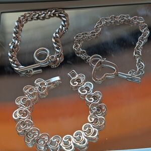 Vintage Silver Charm Bracelet Lot